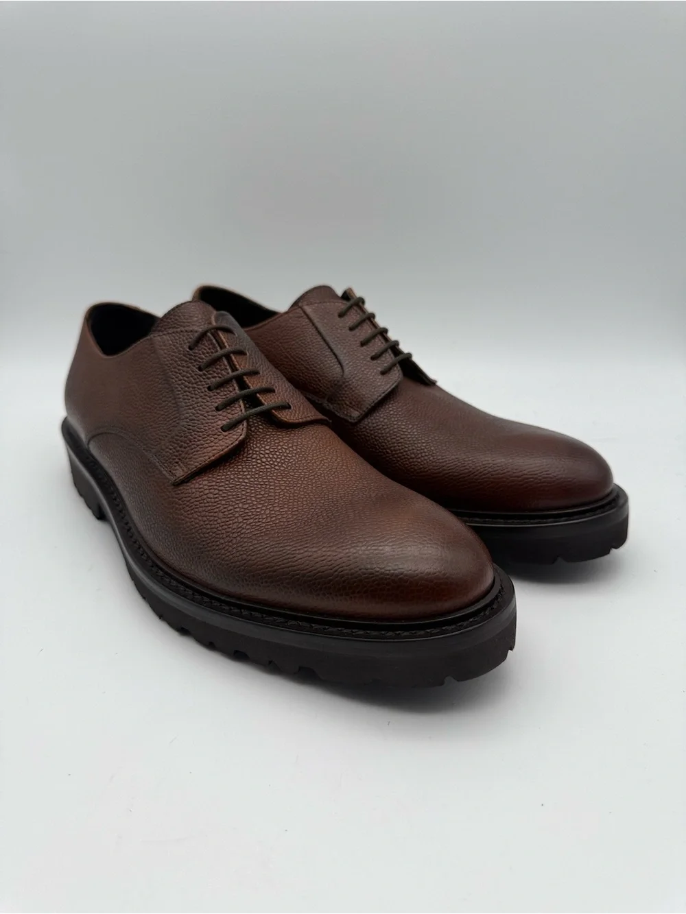 BRAND NEW To Boot New York Adam Derrick Brown Pebble Grain Derby Made Italy Sz 9